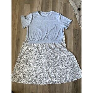 Amish/Mennonite Style dress XXL Pale Blue Pullover w Blue Dots B50” W58” L45”